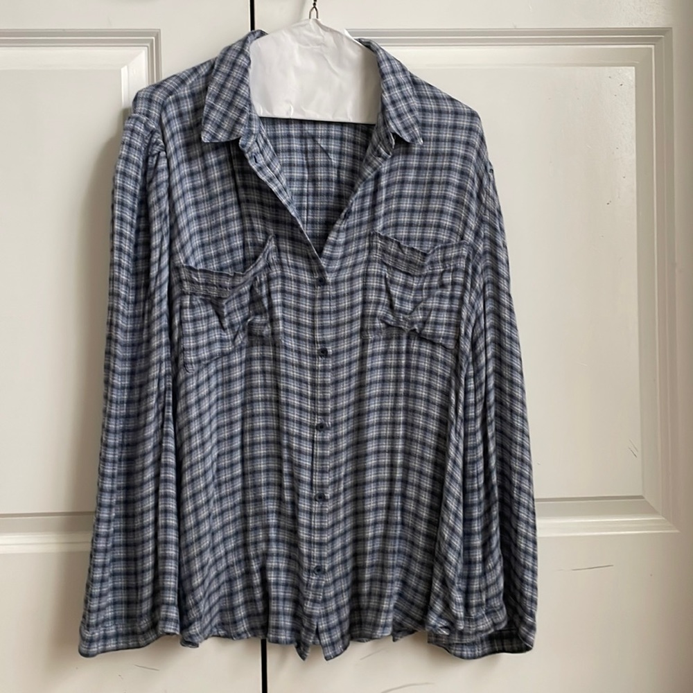 Treasure & Bond oversized bell sleeve flannel